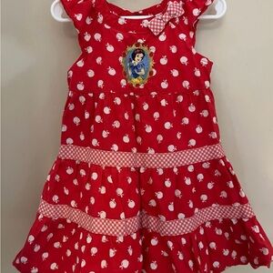 Vintage Red Snow White Apple Print Girls Dress size 5t